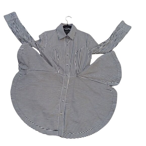 ✨BEBE Striped Button-Down Mini Fit & Flare Shirt Dress – Size 4 Preowned - Picture 4 of 5